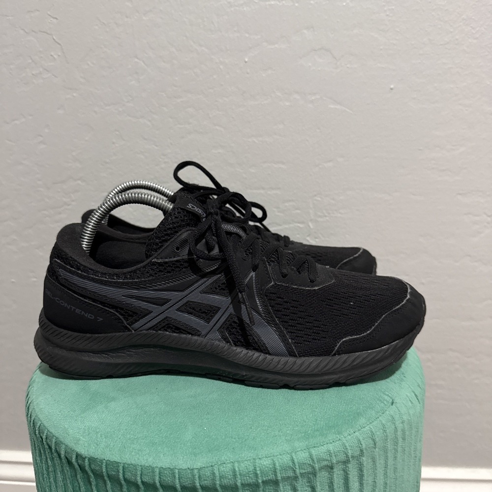 ASICS Gel-Contend 7 Womens Running Shoes Triple Black 1012A911-001 Size 8